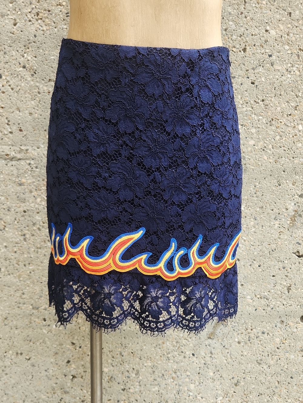 Sandro Navy Lace Mini Skirt